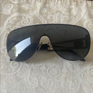 Versace Gold and Black Medusa Shield Sunglasses